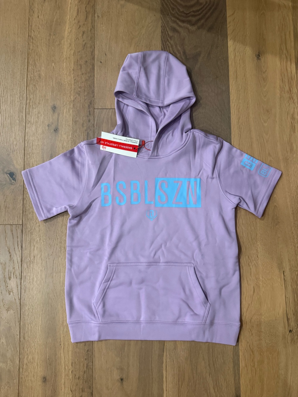 Baseball Lifestyle 101 - BSBL-SZN Short Sleeve Hoodie V2 - Lavender/Pink - Youth